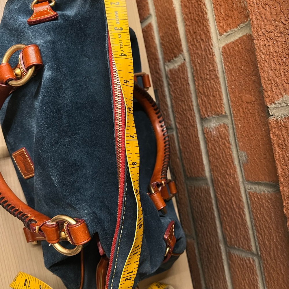 Dooney & Bourke Navy Suede Bag with Tan Leather - Picture 16 of 16